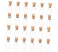 SAFIGLE 24 pezzi Bottigliette in Vetro Trasparente con Tappo in Sughero Mini Contenitori Artigianali per Decorazioni e Conservazione Vasetti Piccoli Versatili per Oggetti e Dolcetti