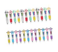 SAFIGLE 24 Pezzi Penna Sfera Scatto Tema Coppa del Mondo con Colorati Calcio e Maglia da Ufficio e Scuola Design Divertente e Funzionale