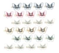 SAFIGLE 24pezzi Ferma Capelli Farfalla Perle Fermagli Decorativi Per Ragazze Accessori Per Capelli Semplici Da Indossare e Confortevoli Per Tutte Le Occasioni