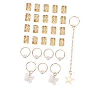 SAFIGLE 28pezzi Anelli Capelli Forma Di Farfalla Per Acconciature Fermagli Per Dreadlock Ciondoli Per Capelli Donna Accessori Per Festival Decorazioni Per Ragazze