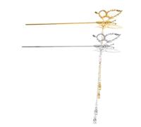SAFIGLE 2pezzi Bastoncini Per Farfalla in Metallo Bacchette Per Hanfu Stile Antico Accessori Per Chignon