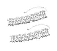 SAFIGLE 2pezzi Braccialetto Alla Caviglia Campanella e Catena Di Perle Cavigliera Strati Campanello Tintinnante Gioielli Regolabili Per Donne Che Ballano Spiaggia Festival Abbigliamento