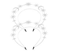 SAFIGLE 2pezzi Cerchietto Doppio Con Elementi Di e Stella Sei Punti Accessori Per Da Cosplay e Matrimonio Per Donne e Feste Eleganti
