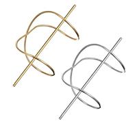 SAFIGLE 2pezzi Fermaglio Per Capelli in Metallo Dorato Forcina Per Chignon Antiscivolo Con Bastoncino Accessorio Per Capelli Vintage Semplice Per Acconciature e Abiti