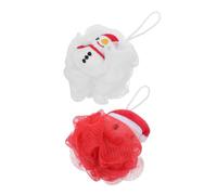 SAFIGLE 2pezzi Palle Da Bagno Esfolianti Tema Natale Scrubber Per Doccia Pratico e Portatile Per Uso Domestico e Viaggi Design Festivo Per Esperienza Di Bagno Piacevole e Rinfrescante