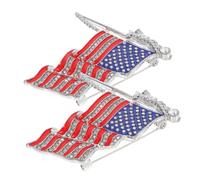 SAFIGLE 2pezzi Spille Patriottiche Con Bandiera Americana Spille Con Strass Per Luglio e Memorial Day Accessori Per Costume e Sciarpa Per Celebrazioni e Regali