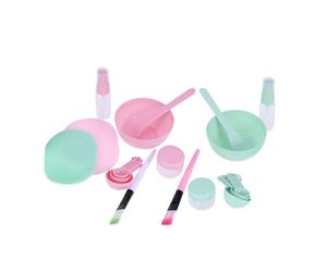 SAFIGLE 2set Strumenti per Maschere Facciali Ciotola per Mescolare Pennello per Maschera Cucchiaio Dosatore Spugnetta Detergente Flacone Spray e Stick per Maschera Colore Casuale