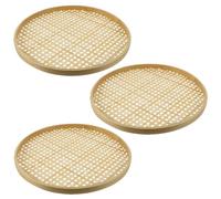 SAFIGLE 3 pezzi Cesti in Bamboo Intrecciato Naturale Scolapasta Resistenti e Multiuso per Casa Conservazione Pane Frutta e Snack Cesti Artigianali per Organizzazione e Esposizione