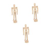 SAFIGLE 3 Pezzi Manichino in Legno Articolato per Disegno Artistico e Decorazione Scrivania Casa Ufficio Modello Uomo per Artisti