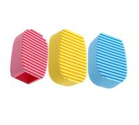 SAFIGLE 3 pezzi Spazzola Lavaggio Silicone Colorata Mini Portatile per Pulizia Macchie su Vestiti Collari Polsini Design Vuoto Antigraffio Multipurpose per Tessuti Scarpe e Piastrelle