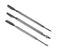 SAFIGLE 3 pezzi Spingi Cuticole in Acciaio Resistente Doppia Estremità Strumenti Manicure Professionali per Rimuovere Pellicine Unghie Mani in Modo Sicuro ed Ergonomico