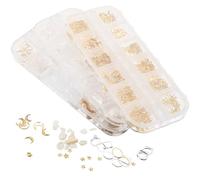 SAFIGLE 3 Scatole di Riempitivi in Resina Epossidica Fai da Te in Lega Mista, Accessori Artigianali per Gioielli, Decorazioni Scrapbooking e Creazioni Manuali