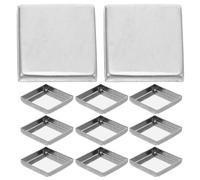 SAFIGLE 30 pezzi di vaschette metalliche vuote: vaschette per il trucco in ferro quadrate da 1x1 pollice - per ombretti e fard ricaricabili - Palette cosmetica fai da te per ricariche di ombretti e