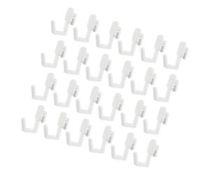 SAFIGLE 30 Pezzi Gancio per Parete Attrezzata a J, in Plastica Bianca | Fai, Installazione Facile e Struttura Robusta, Supporto Affidabile, Uso in Officina