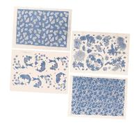 SAFIGLE 4 Fogli Carta da Trasferimento per Ceramica sotto Smalto Alta Temperatura per Decalcomanie Decorative in Argilla Adatta Porcellana e Creazioni Artigianali