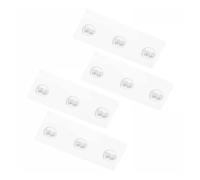 SAFIGLE 4 Ganci Adesivi da Parete Trasparenti per Mensole da Doccia Set da 4 Pezzi Strisce Adesive Resistenti in PE Organizer per Bagno e Cucina Adatti a Superfici Lisce come Vetro e