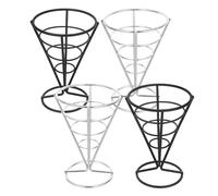SAFIGLE 4 Pezzi Cestino per Patatine Fritte in Ferro a Forma di Cono Spirale Design Resistente e Funzionale per Feste di Compleanno e Incontri di Gruppo