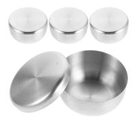 SAFIGLE 4 Pezzi Ciotola per Sapone da Barba in Acciaio Inossidabile, Leggera e Efficiente per Creare Schiuma, Forma Rotonda per Meal Prep e Uso Quotidiano