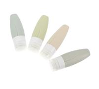 SAFIGLE 4 pezzi da Viaggio in Silicone Bottiglie Squeeze per Shampoo Lozione e Cosmetici Facili da Riempire e per Viaggiatori Frequenti Colori Grigio Blu