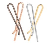 SAFIGLE 4 Pezzi Fermacravatta Minimalista in Rame 5,20x0,90x0,30 Cm per Cravatte Strette e Normali, Elegante e Raffinato, per Anniversari e Occasioni Aziendali