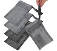 SAFIGLE 4 pezzi Sacchetto Porta Sapone Solido in Nylon Morbido con Corda Appendibile Custodia per Saponetta Esfoliante e Salvasapone Facile da Pulire e Adatta per Viaggio e Doccia