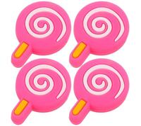 SAFIGLE 4 Pezzi Smorzatore di Vibrazioni da Tennis a Forma di Lecca Rosa | Silicone, Facile da Installare, per Corde della Racchetta, Giovani Giocatori e Allenamento