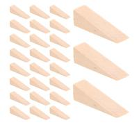 SAFIGLE 40 Pezzi Cuneo Fermaporta in Legno Beige Triangolare Supporto Stabile e Dimensioni Salvaspazio per Ufficio e Dormitorio