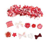 SAFIGLE 400pezzi Charm Per Unghie Resina Di Decorazioni Per Manicure Con Cuori Fiocchi e Fiori Accessori Creativi Per Nail Art Per Ogni Occasione