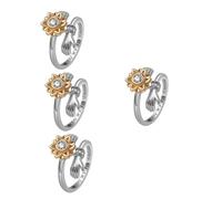 SAFIGLE 4pezzi Anello Regolabile Con Sole Girasole Per Donne Anello Abbraccio Con Incisione You Are My Sunshine Per Compleanni e Occasioni Speciali