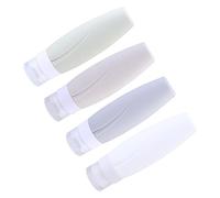 SAFIGLE 4pezzi Flaconi Per Emulsioni Siliconiche Da Contenitori Per Lozioni Riutilizzabili Flaconi Vuoti Per Cosmetici Adatti Per Shampoo e Balsamo in Bianco Beige e Verde