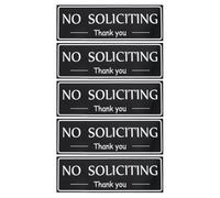 SAFIGLE 5 Cartelli Adesivi Vietato Sollecitare per Porta 27x9 Cm, Etichette Autoadesive Resistenti alle Intemperie per Ingresso Residenziale e Commerciale, Cartelli di Divieto per