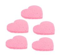 SAFIGLE 5 Spugne Per Il Viso A Forma Di Cuore Dischetti Struccanti Morbidi Riutilizzabili E Delicati Sulla Pelle Per La Pulizia Del Viso Esfolianti Rosa
