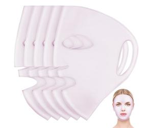 SAFIGLE 5pezzi Maschere Silicone Riutilizzabili Per Viso Copricopertine Silicone Maschere Idratanti Anti-evaporazione