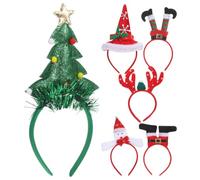 SAFIGLE 6 Cerchietti per Capelli Natalizi con Corna di Renna per Feste | Plastica Leggera E Tessuto Non Tessuto, 6 Fantasie Festive, Vestibilità Comoda, per Feste di Natale E Foto di Famiglia.