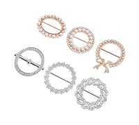 SAFIGLE 6 pezzi Anelli per Sciarpe con Cristalli e Perle Fermagli Rotondi in Metallo per Magliette e Camicie Oversize Accessori Decorativi Resistenti e Eleganti per Donna