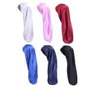 SAFIGLE 6 Pezzi Berretto Elastico per Donna Berretto da Notte in Raso con Visiera Larga Adatto a Diverse Circonferenze della Testa una Taglia Adatta alla Maggior Parte delle Persone