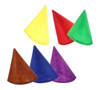 SAFIGLE 6 Pezzi Cappelli Cono in Feltro Colorati per Feste di Compleanno e Halloween, Accessori Leggeri e Portatili per Costumi di Folletti e Nani, Stile Classico e Festivo