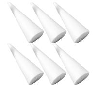 SAFIGLE 6 Pezzi Cono di Schiuma Bianco Decorativo per Artigianato e Addobbi | Schiuma Leggera, Facile da Modellare e Dipingere, per Eventi Scolastici e Decorazioni Domestiche Creative
