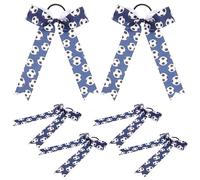 SAFIGLE 6 pezzi di elastici per capelli da calcio con fiocco, accessori per capelli da cheerleader per ragazze, donne, giocatori di football, squadre, scuola, accessori per feste di compleanno