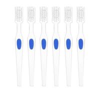 SAFIGLE 6 pezzi di spazzolino per protesi dentarie temporanee e parziali - Spazzola a doppia faccia per la pulizia profonda del dispositivo di contenzione, cura delicata delle gengive, spazzolino da