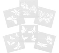 SAFIGLE 6 Pezzi Stencil per Pittura Farfalle e Insetti Riutilizzabili per Disegno Creativo DIY su Muro Motivi Forati di Alta Durabilità