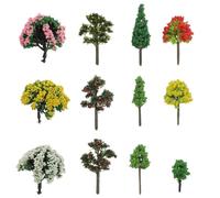 SAFIGLE 60 Pezzi Mini Modelli di Alberi in Plastica per Micro Paesaggi, Decorazioni Fai da Te per Tavolo di Sabbia, Accessori per Modellismo Architettonico, per Decorazione Interni