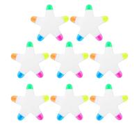 SAFIGLE 8 Pezzi Evidenziatore a Stella Mini in Plastica Colorato | Documenti e Cartoncini Fatti a Mano, Finitura Gessata, Pigmenti Neon Fluorescenti, Decorazione Scrivania