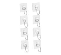 SAFIGLE 8 pezzi Ganci Adesivi Resistenti Appendiabiti da Parete Trasparenti Senza Forare Ganci Porta Abiti per Cucina Bagno Ufficio Carichi Pesanti Organizzazione Pratica