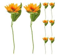 SAFIGLE 8 Pezzi Girasoli Artificiali a Stelo per Decorazione Casa e Ufficio, Fiori Artificiali con Steli Realistici, Composizione Floreale Resistente per Tavolo e Ambienti Interni