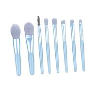 SAFIGLE 8 pezzi Pennelli Trucco con Manico Legno Opaco Kit Pennelli Cosmetici Morbidi per Polvere e Fondotinta Set Professionale per Make-up Quotidiano Colore Azzurro