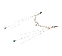 SAFIGLE accessori per copricapo da sposa sulla fronte copricapo da sposa con nappa copricapo da festa nuziale copricapo verde lunga catena a testa di nappa Lega di zinco D'oro