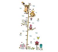 SAFIGLE Adesivo Murale Animali Da Giungla Per Righello Di Crescita Decorativo Facile Da Applicare e Rimuovere Per Camera Dei e Nursery