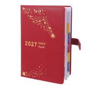 SAFIGLE Agenda Giornaliera 2027 per Studenti e Professionisti Layout Chiaro e Ampio Spazio per Scrivere, Copertina in Pu Rossa e Dettagli in Metallo per Pianificazione Studio e Riunioni