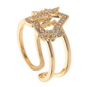 SAFIGLE anello con lettera floreale anello di dichiarazione d'epoca anelli aperti per le donne anello dell'alfabeto anelli per lettere regolabili le donne aprono gli anelli rame D'oro